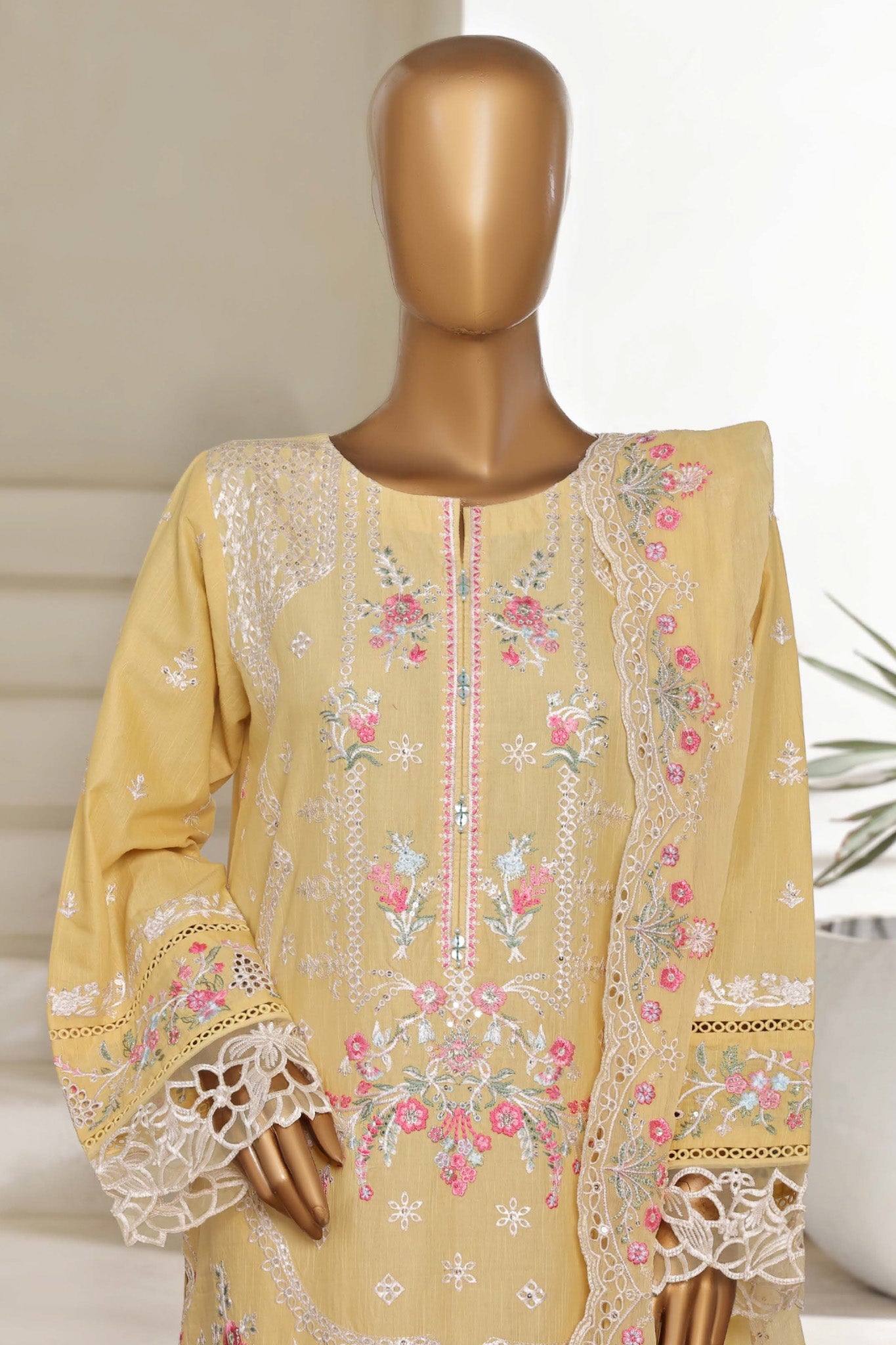 Sada Bahar Stitched 3 Piece Luxury Emb Spring Vol-05 Collection'2025-MK-30-Yellow