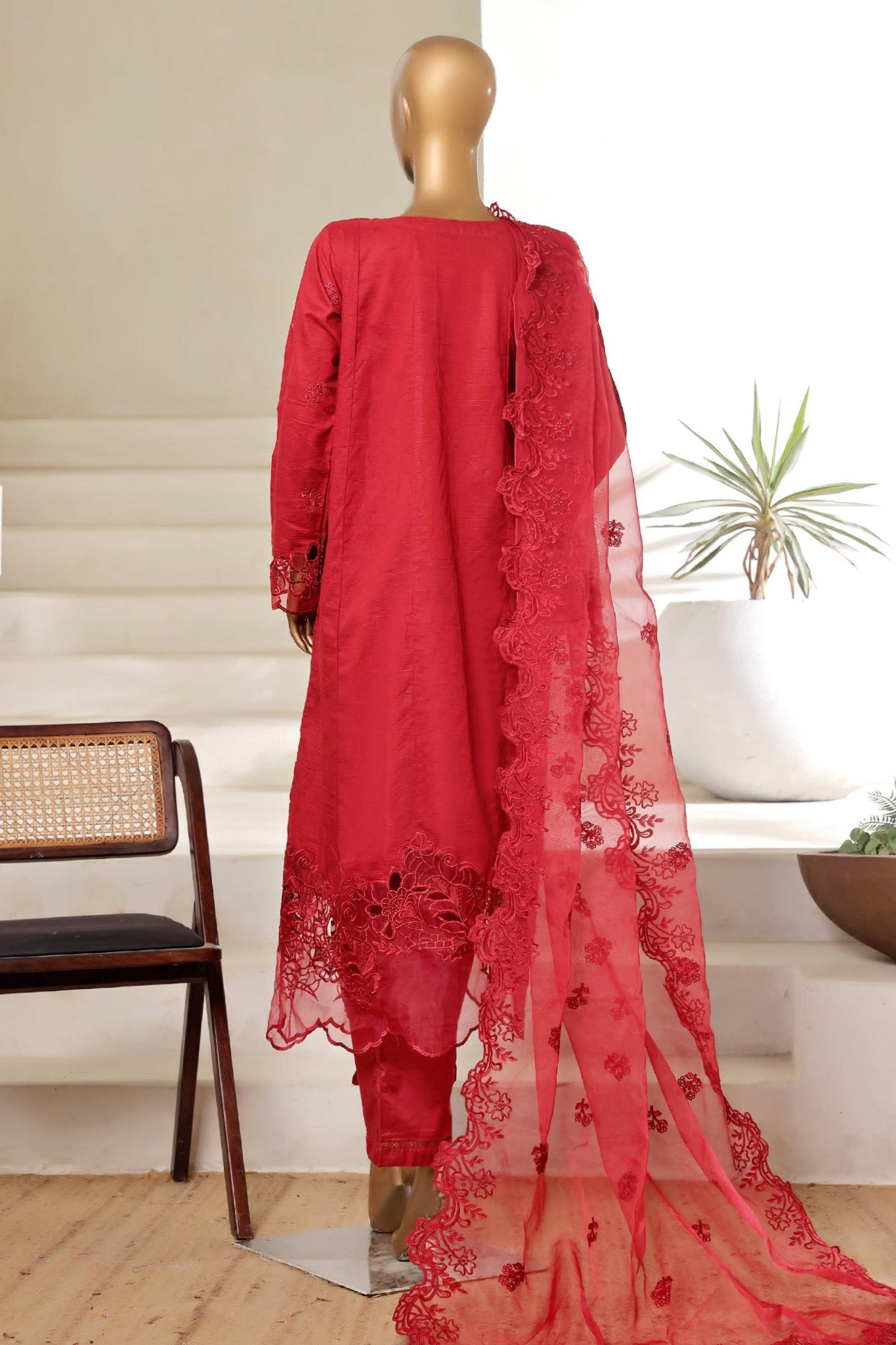 Sada Bahar Stitched 3 Piece Luxury Emb Spring Vol-05 Collection'2025-MK-43-Maroon