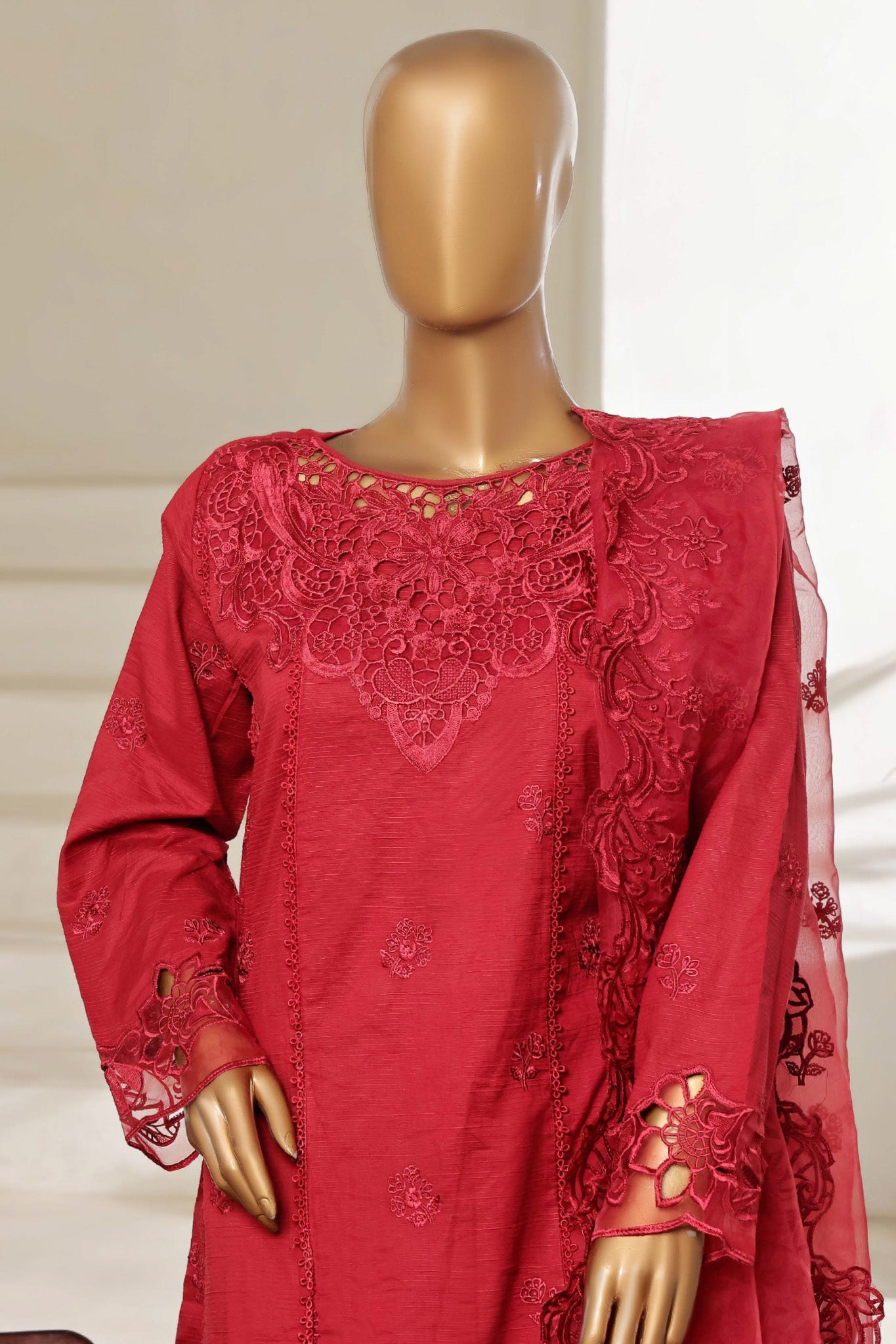 Sada Bahar Stitched 3 Piece Luxury Emb Spring Vol-05 Collection'2025-MK-43-Maroon