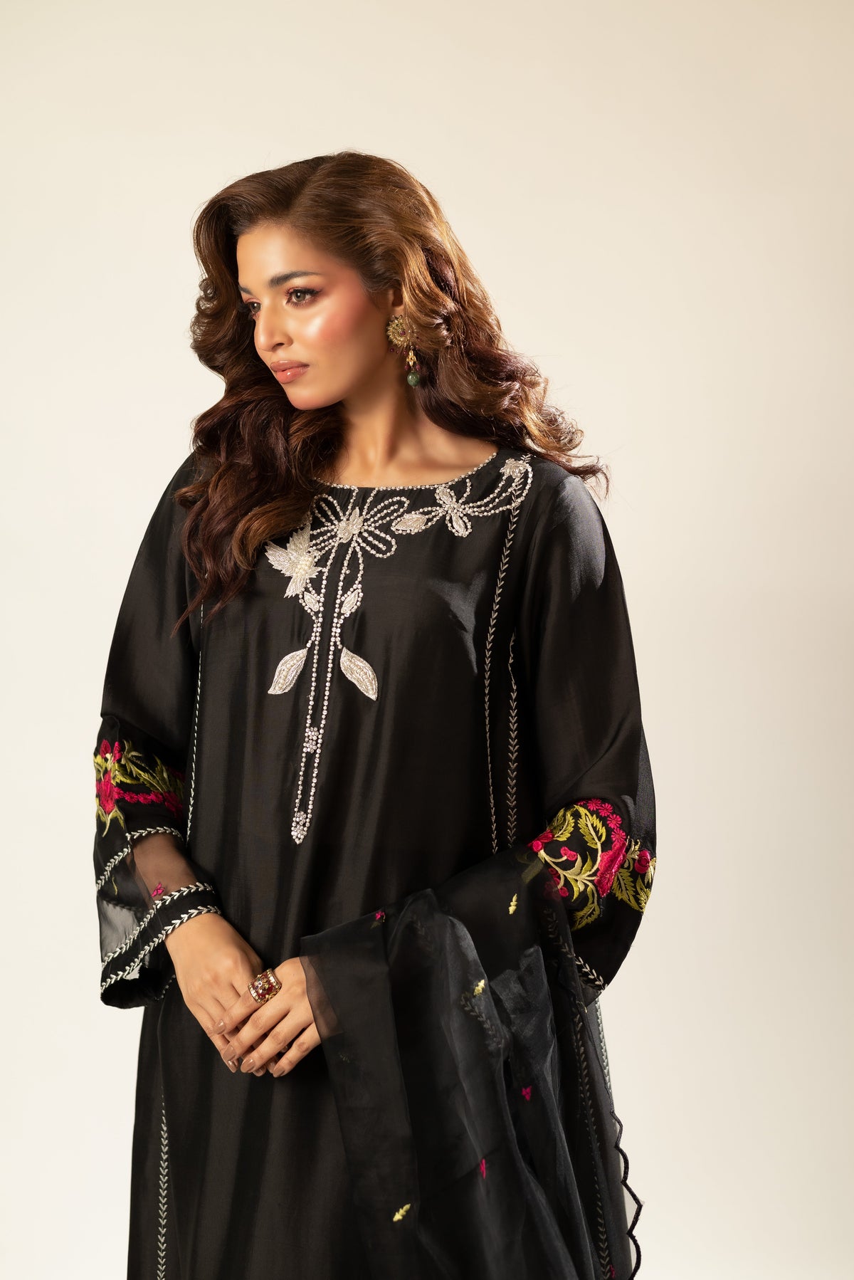 Lux Edit By Zaaviay Stitched Midnight Garden (Three Piece)