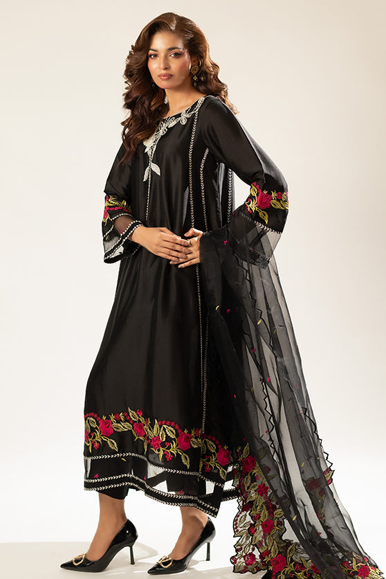 Lux Edit By Zaaviay Stitched Midnight Garden (Three Piece)