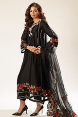 Lux Edit By Zaaviay Stitched Midnight Garden (Three Piece)