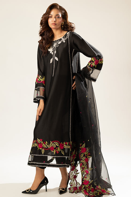 Lux Edit By Zaaviay Stitched Midnight Garden (Three Piece)
