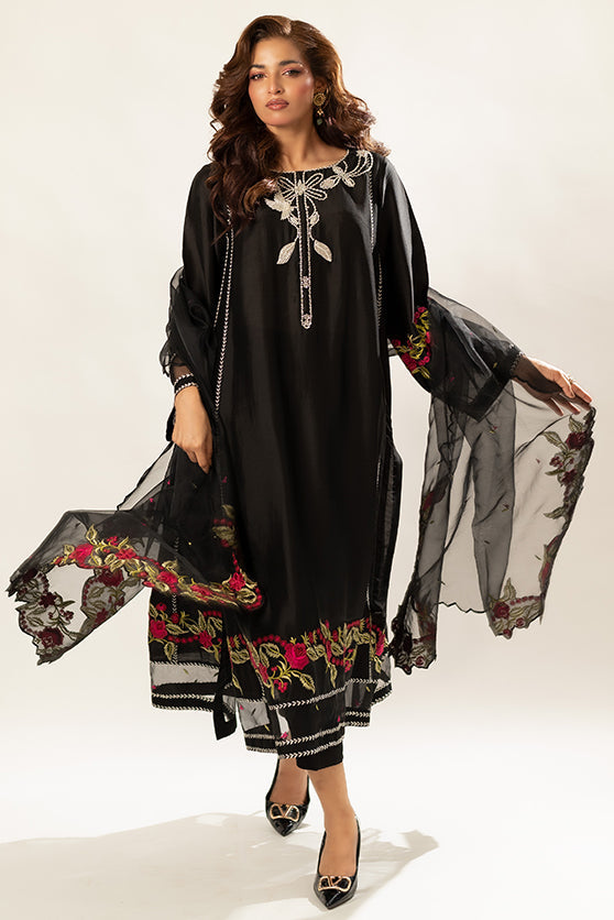 Lux Edit By Zaaviay Stitched Midnight Garden (Three Piece)