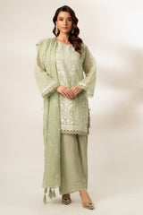 Lux Edit By Zaaviay Stitched Mint To Be (Shirt & Duppatta)