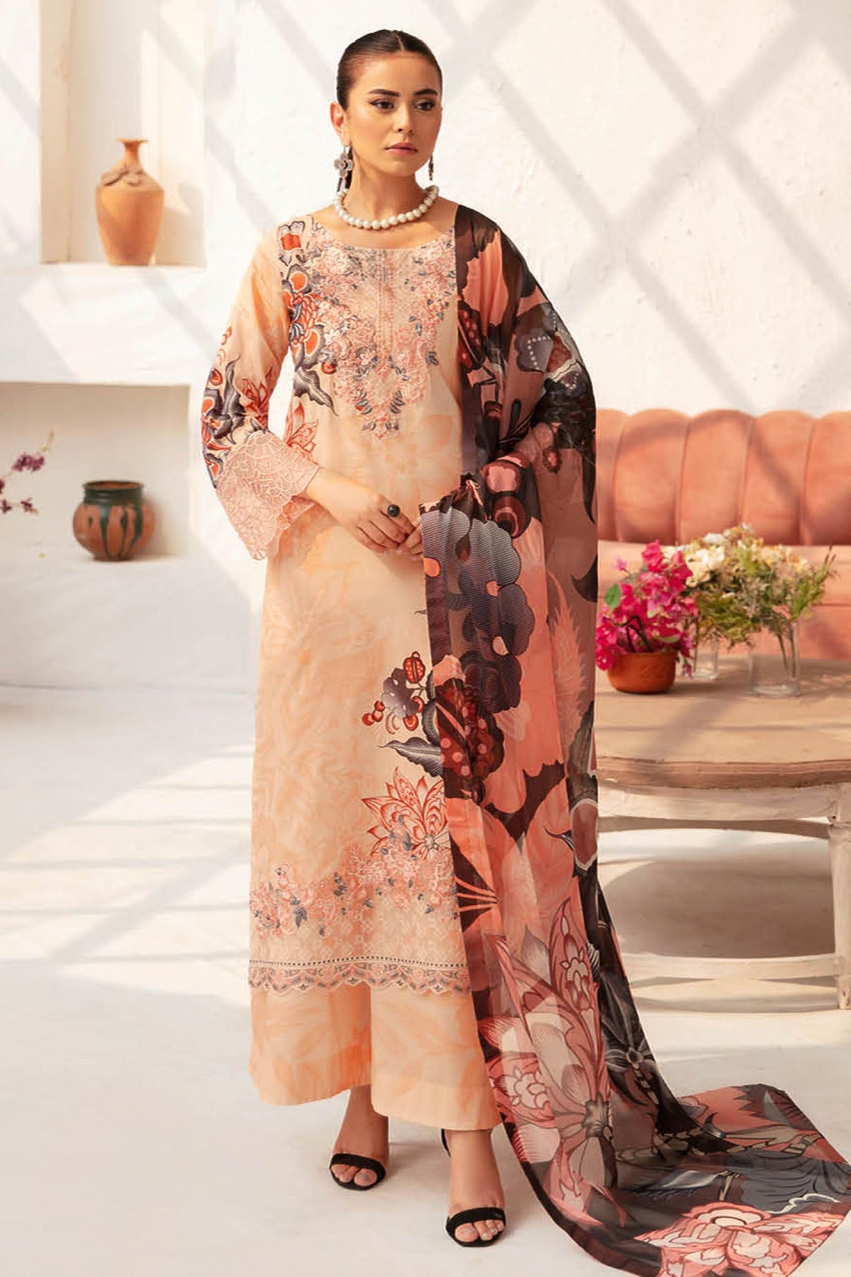 Rangrez By Ramsha Unstitched 3 Piece Luxury Lawn Vol-07 Collection-N-710