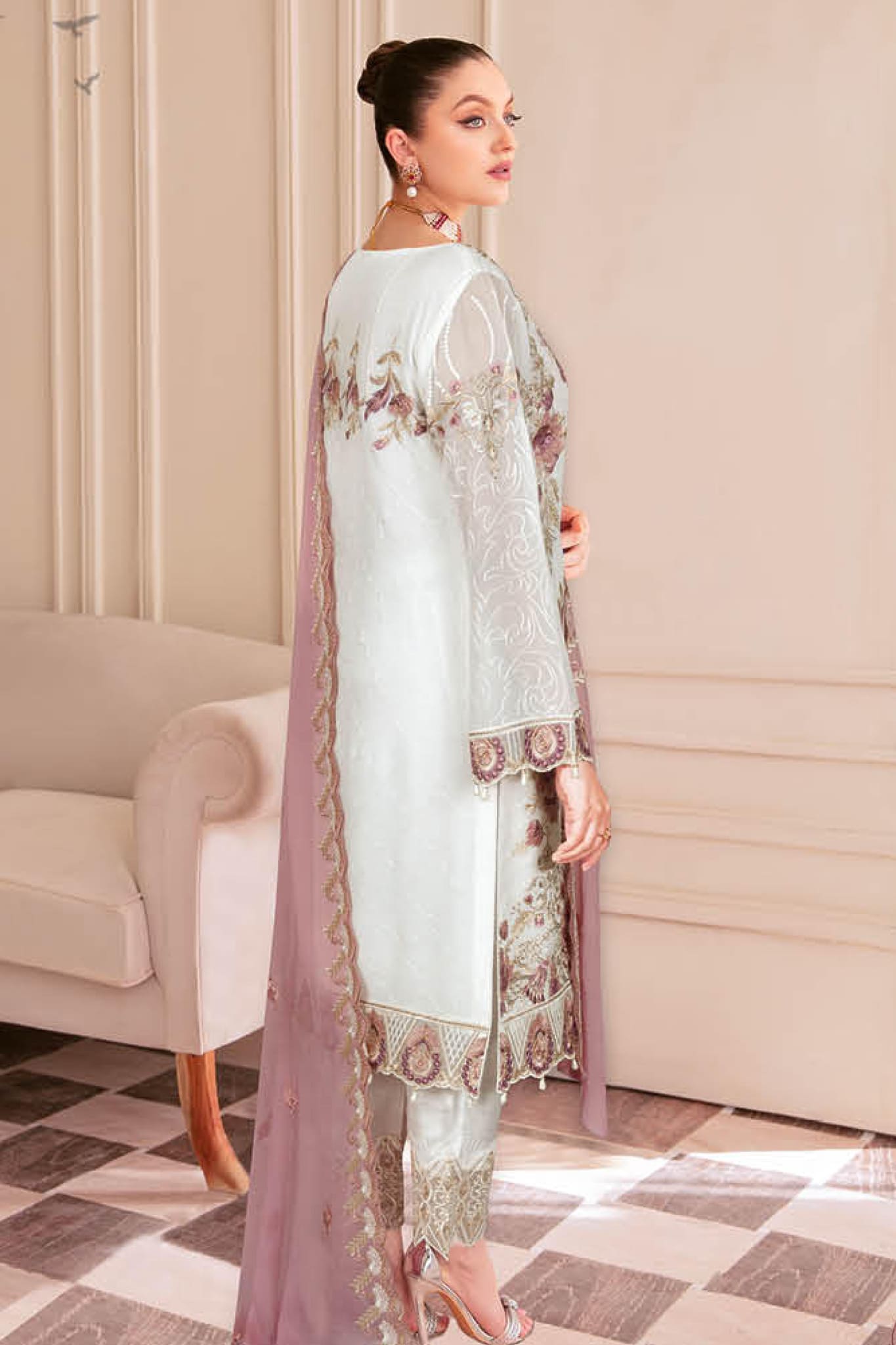 Nayab by Ramsha Unstitched 3 Piece Weightless Chiffon Vol-02 Collection'2023-N-210