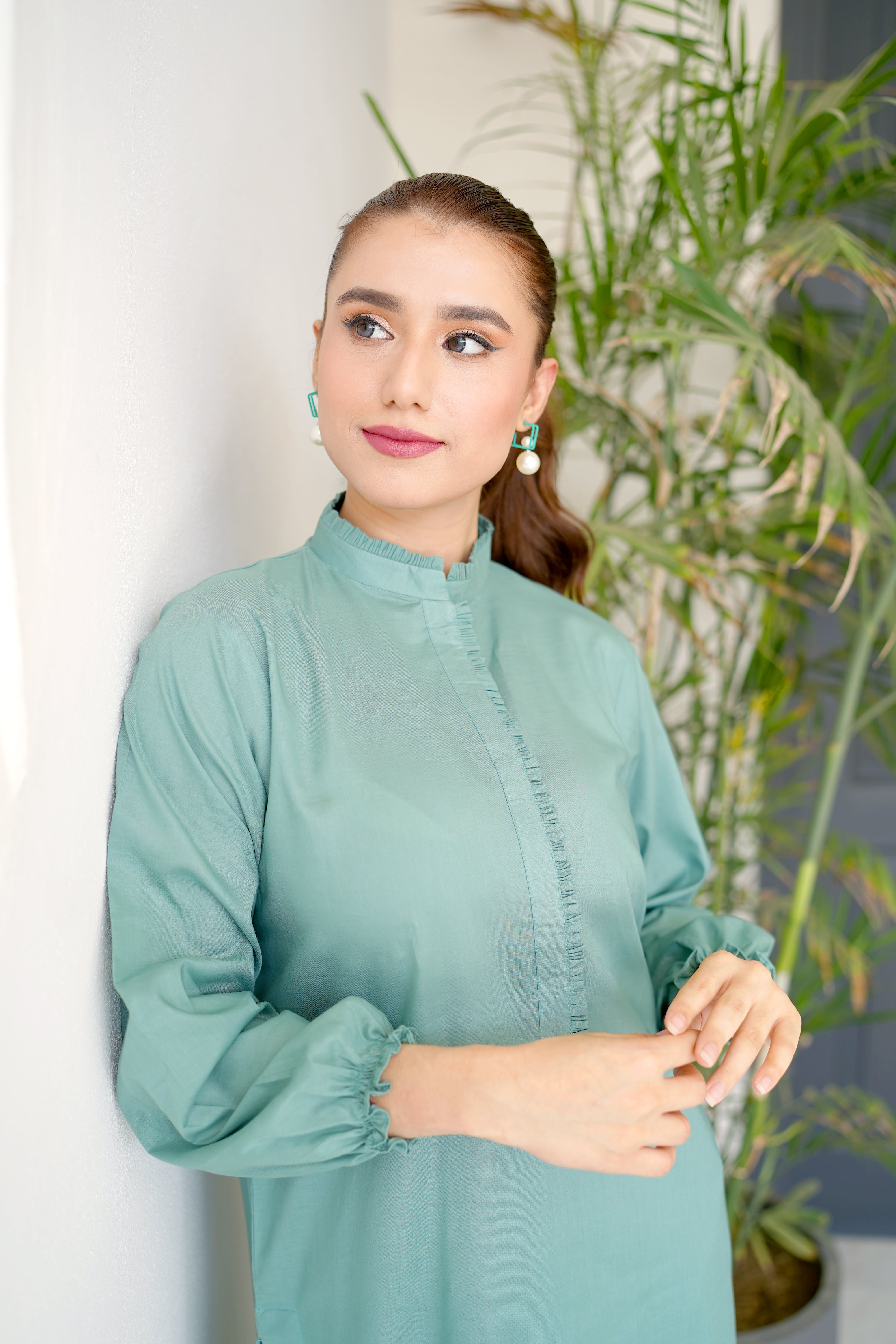 Amal Stitched Co Ords Basics Collection-Jade