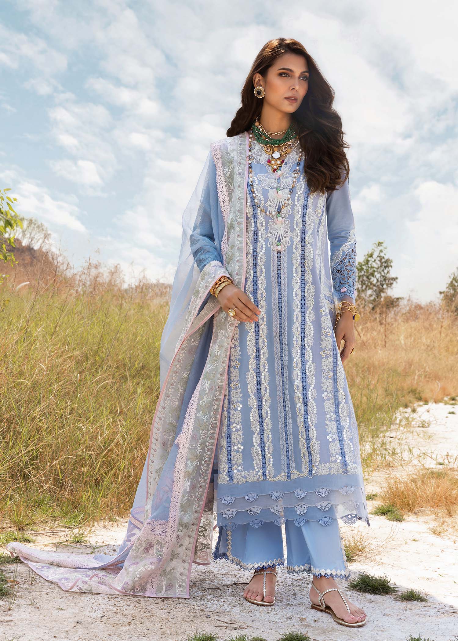 Saira Shakira Unstitched 3 Piece Luxury Lawn Collection'2025-NADINE-A