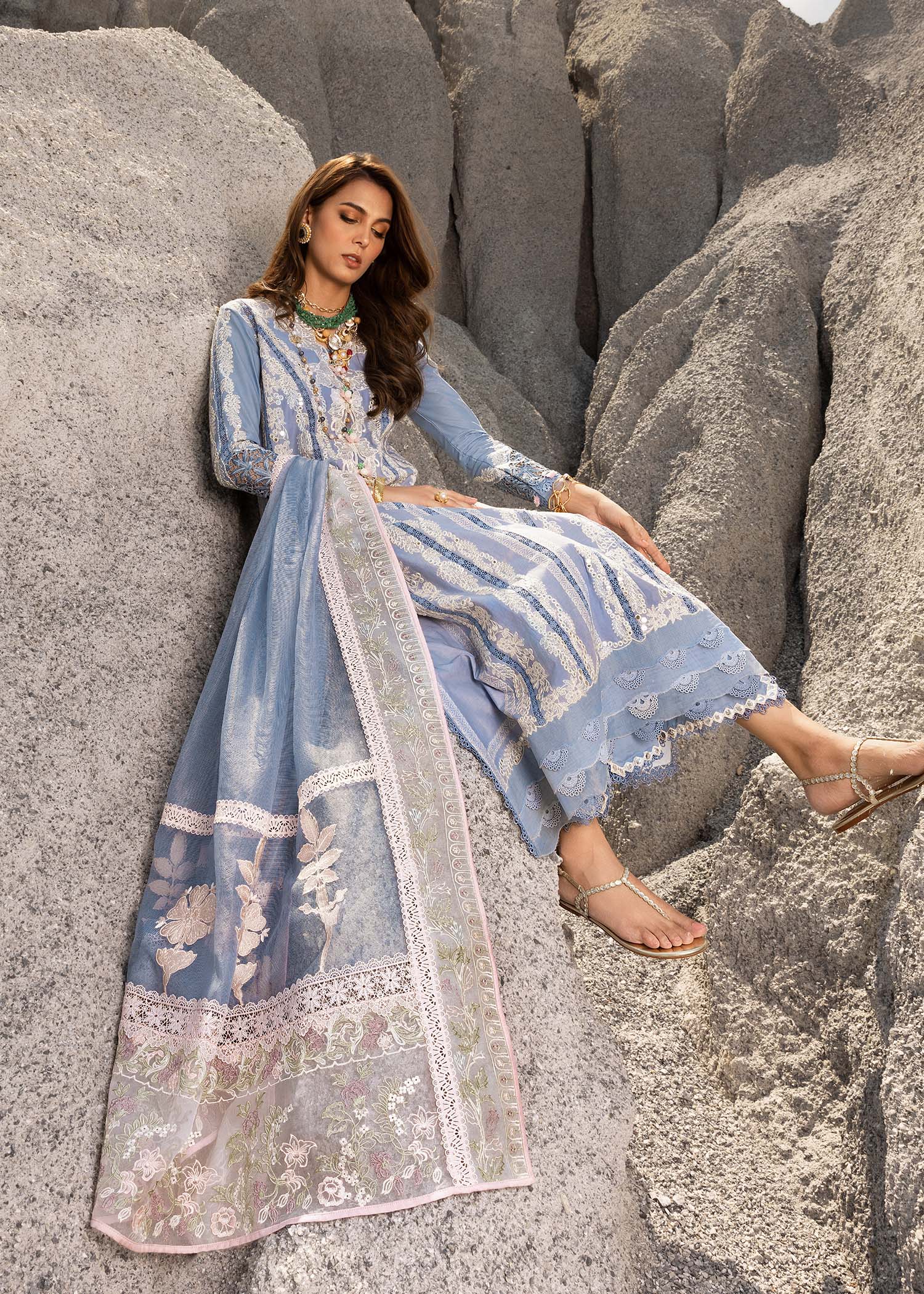 Saira Shakira Unstitched 3 Piece Luxury Lawn Collection'2025-NADINE-A