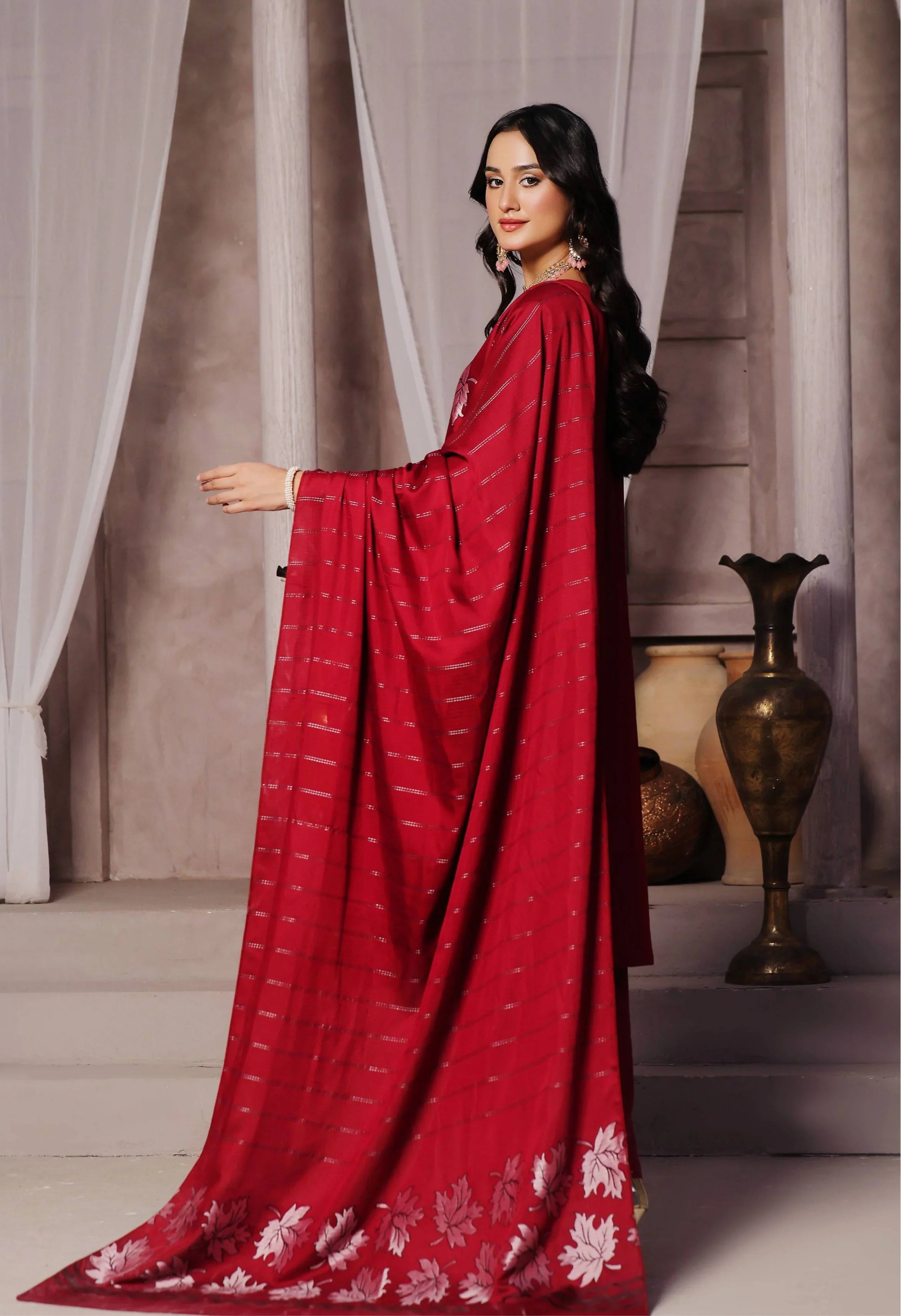 Dressline Semi Stitched 3 Pcs Emb Viscose Zari Collection