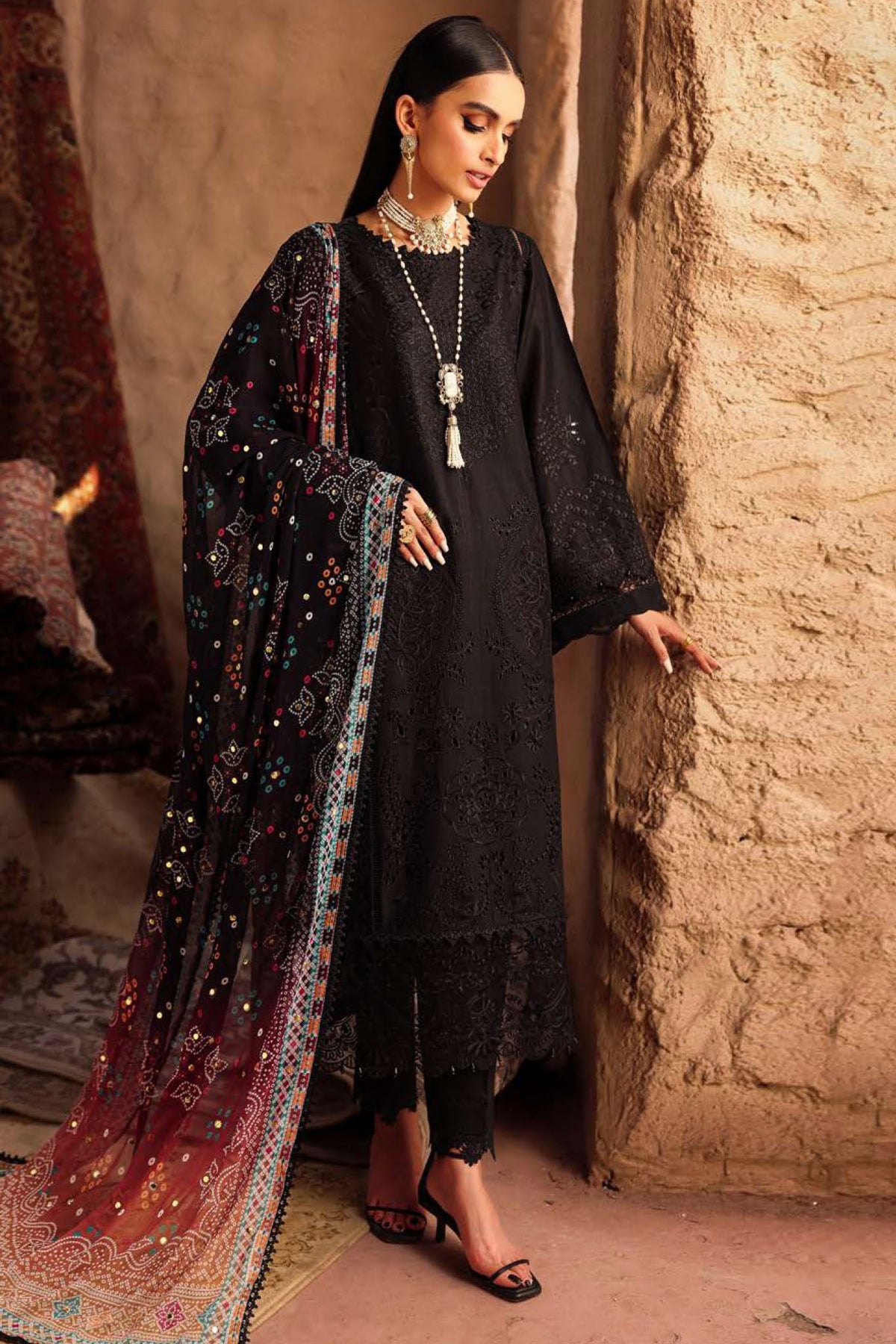 Bazaar By Nureh Unstitched 3 Piece Chikankari Doriya Lawn Collection'2025-NE-162