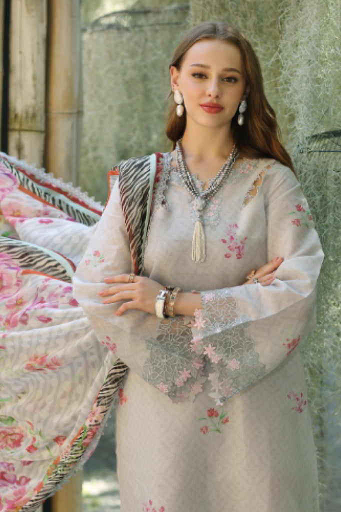 Noor By Saadia Asad Unstitched 3 Piece Eid Luxe Printedkari Collection-10-A