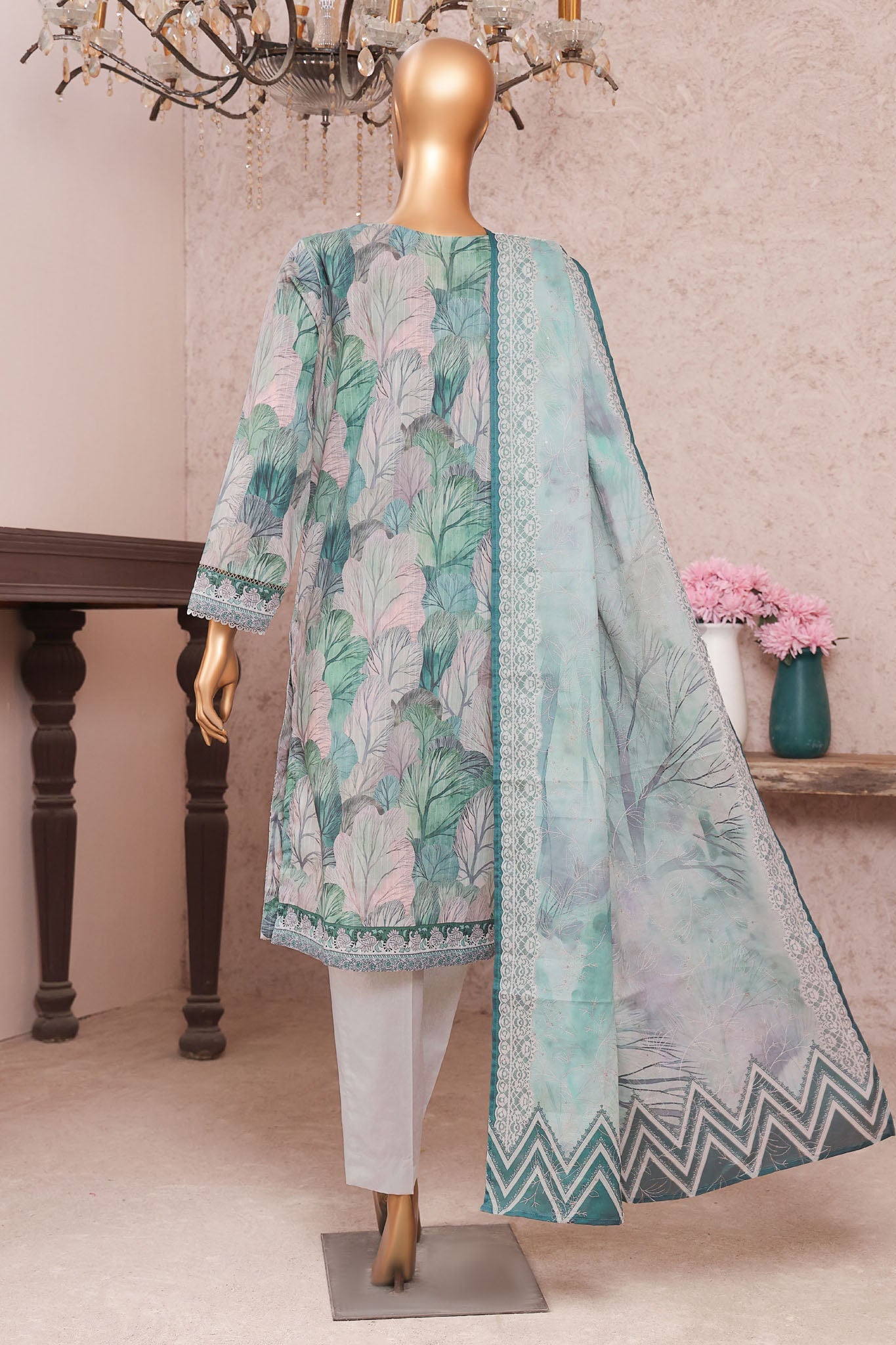 Nayab By HZ Unstitched 3 Piece Printkari Doriya Collection'2025-NPE-03