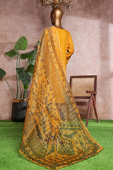 Bin Saeed Stitched 3 Piece Luxe Self & Self Collection'2025-NSM-2224-Mustard