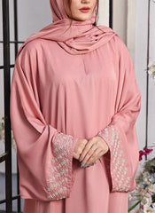 Hijab Ul Hareem Nida Hand Work Abaya Baby Pink 0120-J-779
