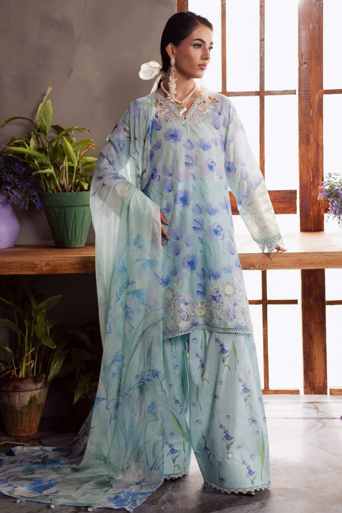 Daily Delights By Nureh Unstitched 3 Piece Emb and Printed Chikankari Lawn Collection'2025-Nureh-DD-13