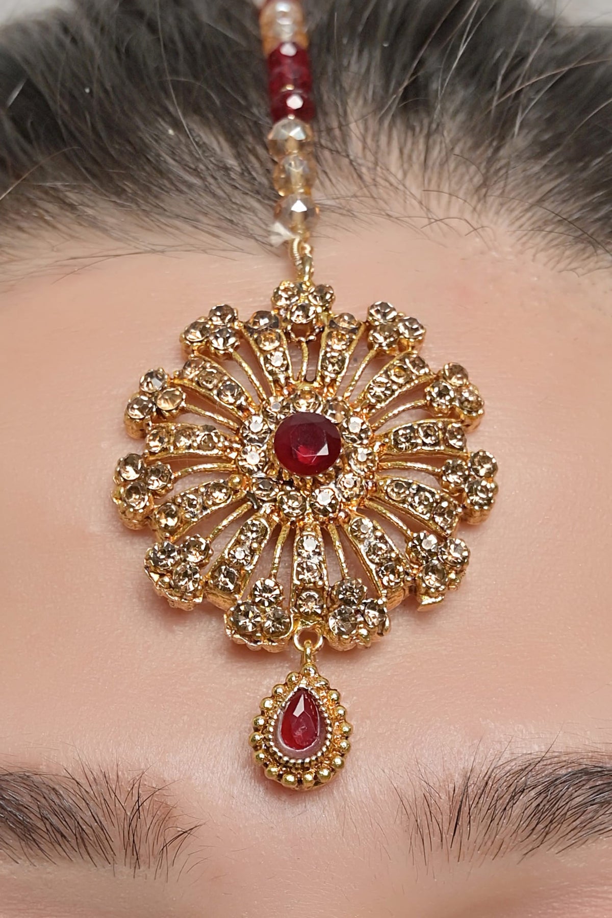 Luxe Teeka OLJ-433-Golden And Maroon