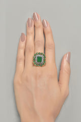 Whimsical Ring Vol-02-OLJ-570-Golden And Green