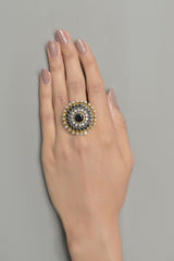 Whimsical Ring Vol-02-OLJ-573-Golden And Black