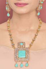 Egyptian Mala Set-OLJ-742-Golden And Ferozi