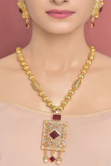 Egyptian Mala Set-OLJ-743-Golden And Maroon