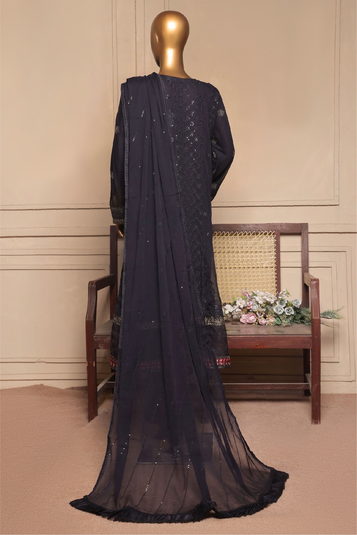 Bin Saeed Stitched 3 Piece Fancy Formals Collection'2025-OMSC-2296-Blue