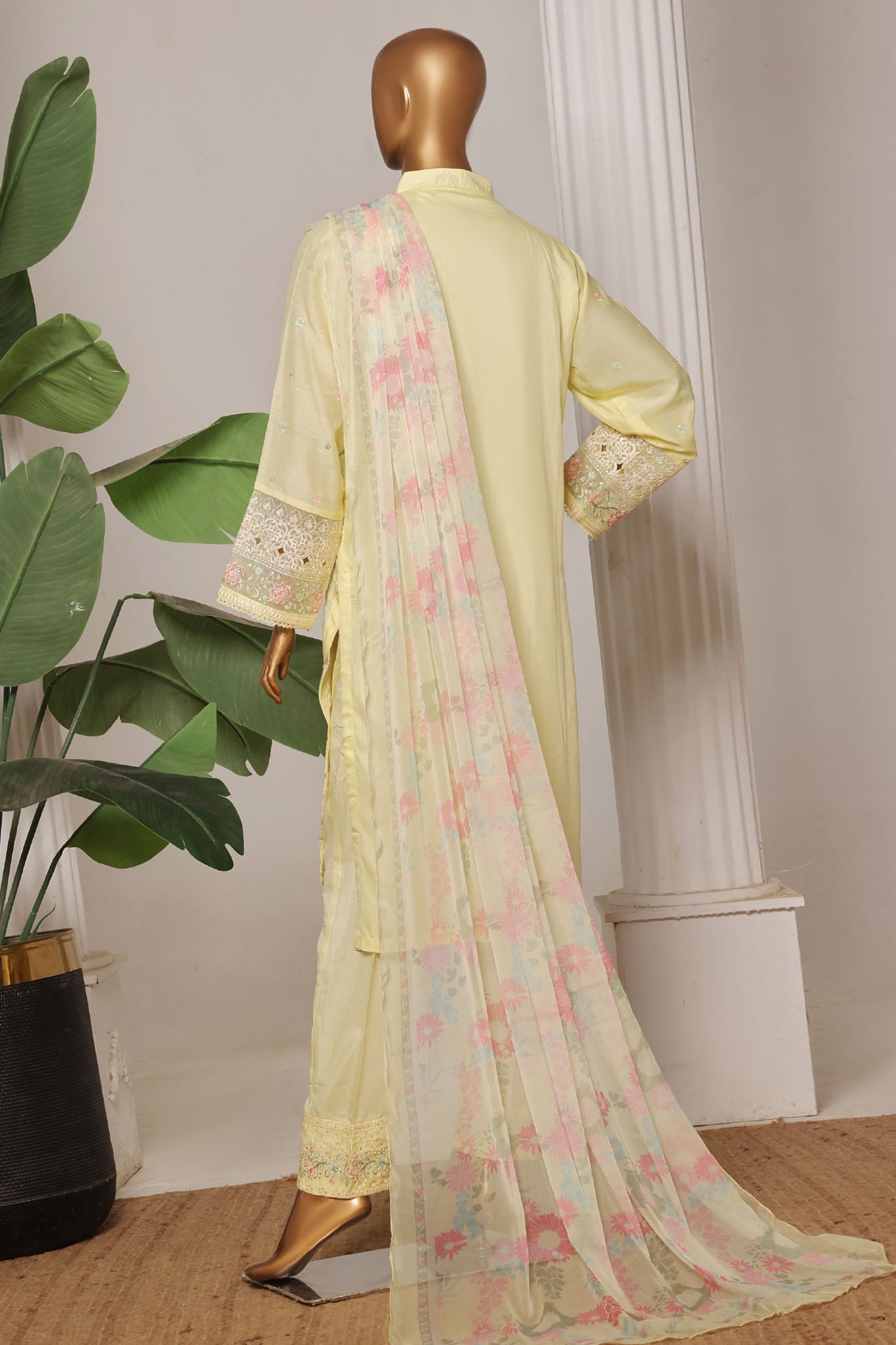 Bin Saeed Stitched 3 Piece Luxury Collection'2025-OWCS-2304-Yellow