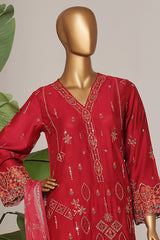 Bin Saeed Stitched 3 Piece Luxury Collection'2025-OWCS-2306-Red