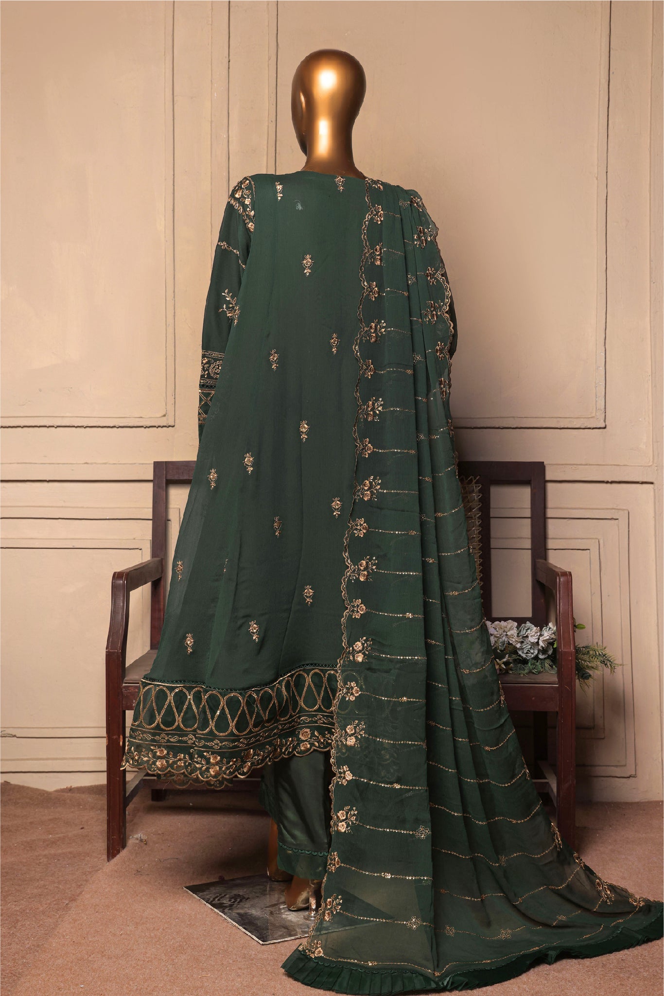 Bin Saeed Stitched 3 Piece Fancy Formals Collection'2025-Owsc-2295-Green