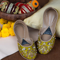 On Your Feets Casual Khussa-Olive Bloom