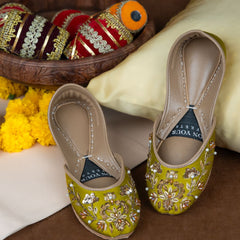 On Your Feets Casual Khussa-Olive Bloom