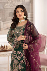 Dastoor by Ramsha Unstitched 3 Piece  Organza Vol-02 Collection'2025-P-208