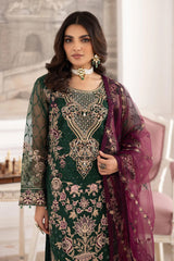 Dastoor by Ramsha Unstitched 3 Piece  Organza Vol-02 Collection'2025-P-208