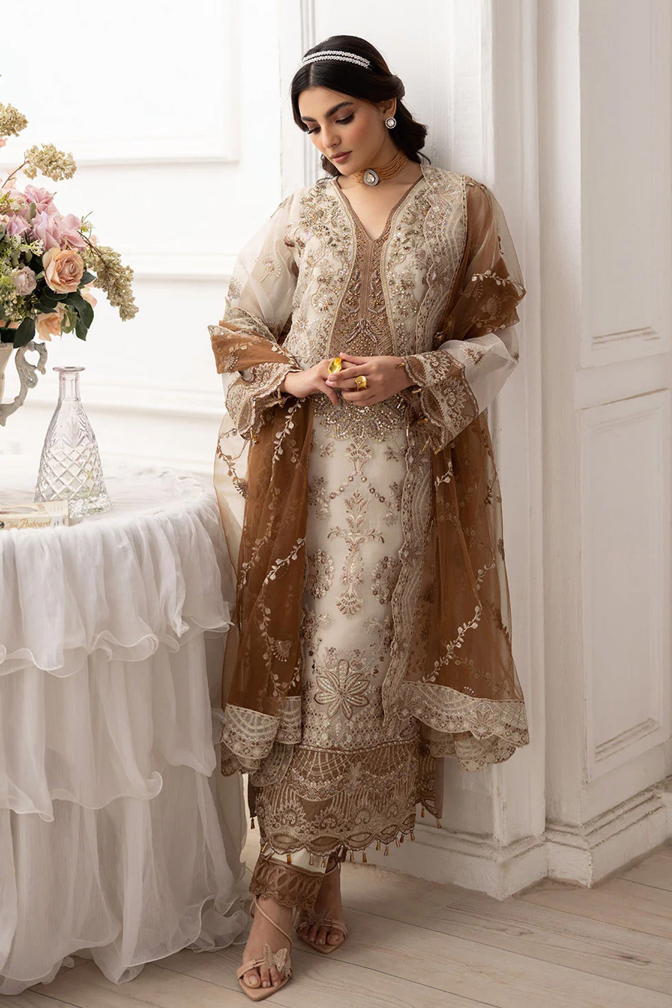 Dastoor by Ramsha Unstitched 3 Piece  Organza Vol-02 Collection'2025-P-209