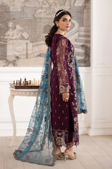 Dastoor by Ramsha Unstitched 3 Piece  Organza Vol-02 Collection'2025-P-210