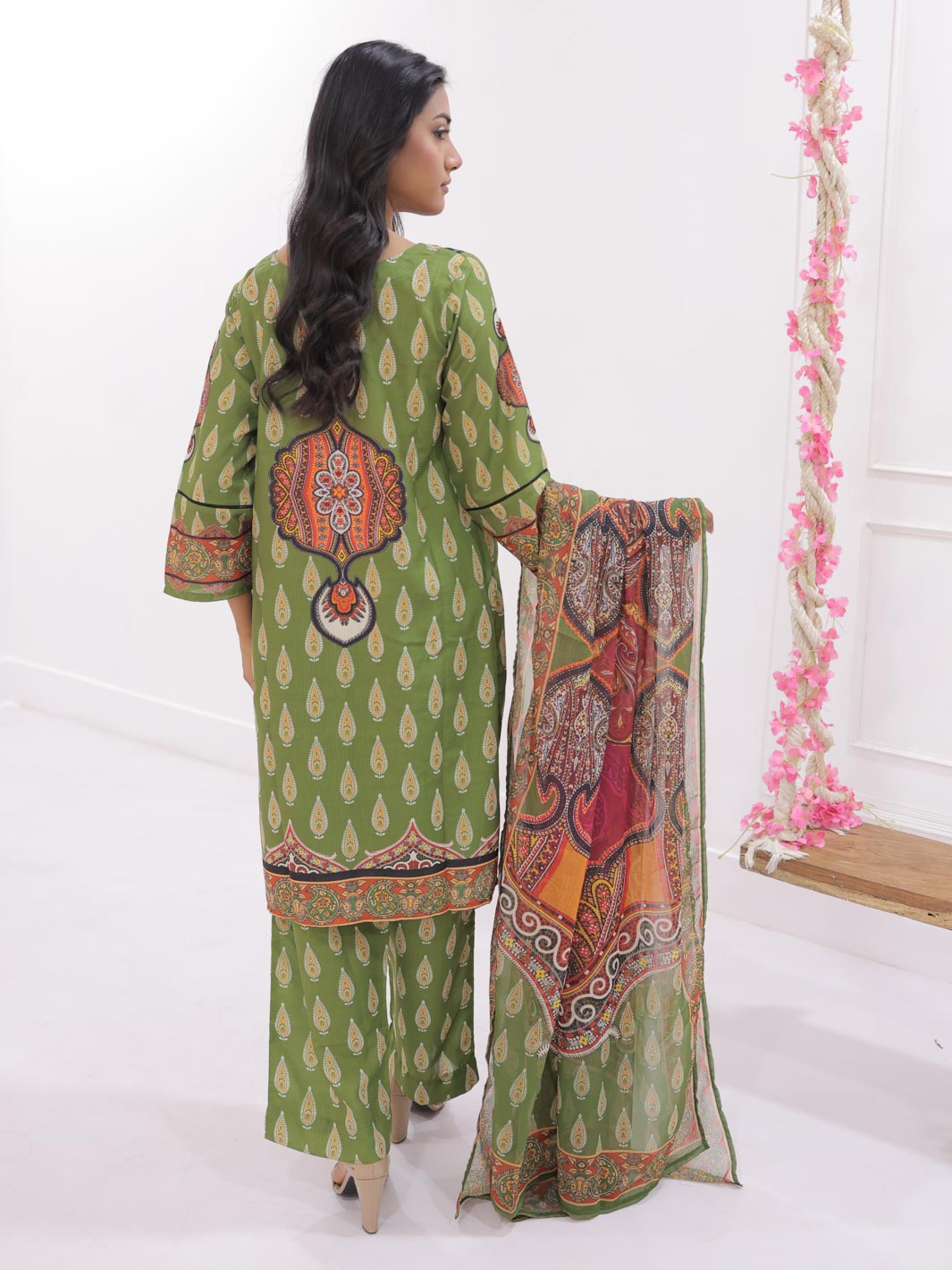Tng By Md Stitched Collection-Amber Shirt | Green