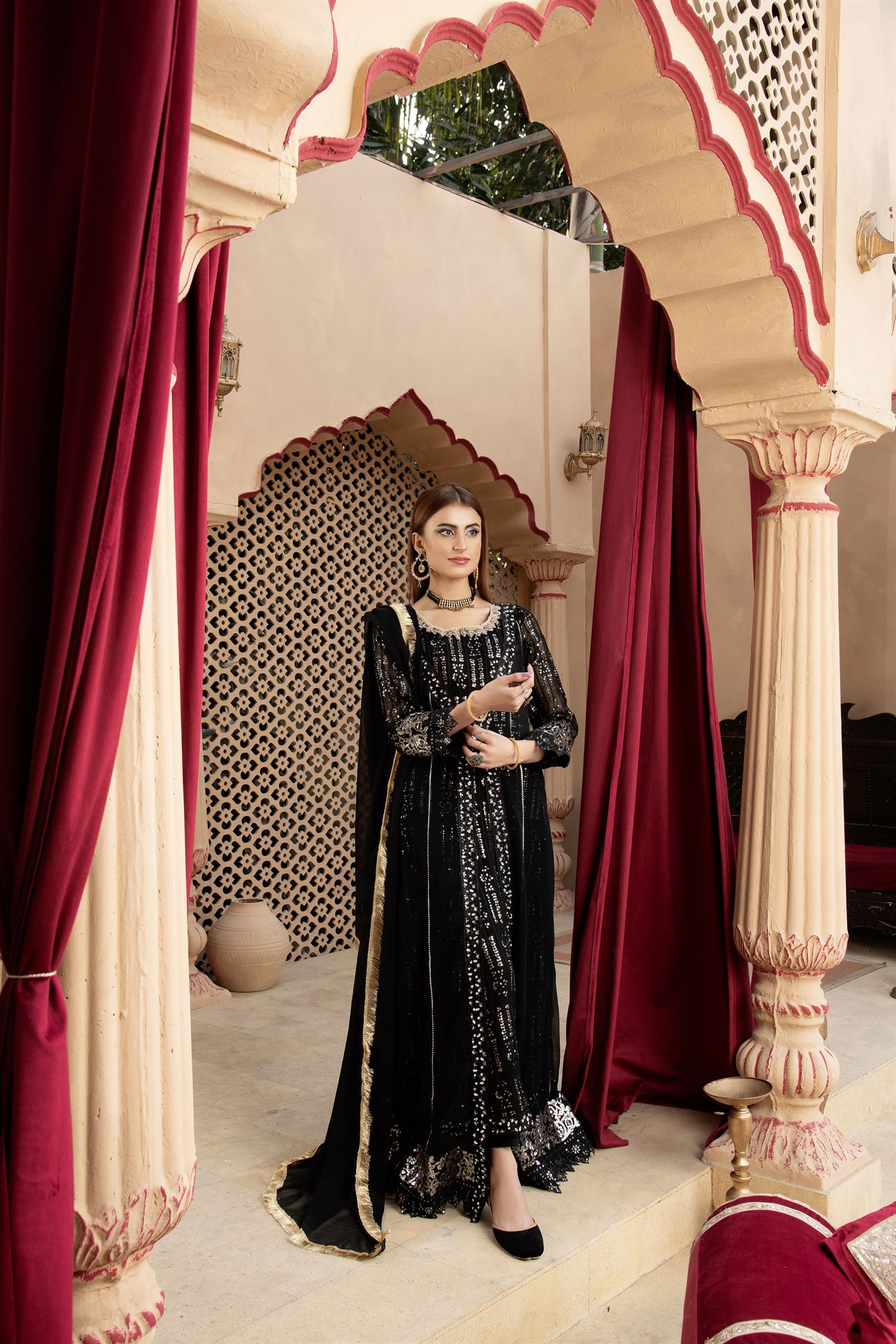 Manahils Stitched Formals Kurti-B-005-Black