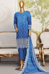 HZ Printkari Stitched 3 Piece Digital Printed & Emb Chikankari Lawn Collection'2024-PCL-401