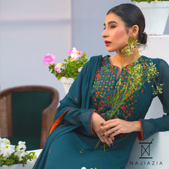 Najia Zia Stitched 3 Piece Formals Collection'2025-Peacock