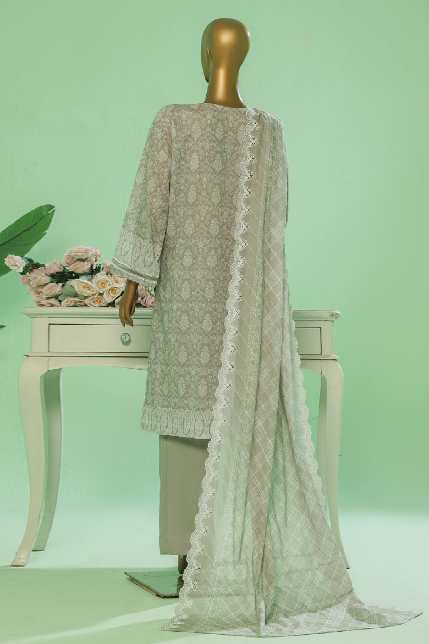 Printkari By HZ Stitched 3 Piece Prints Chikankari Vol-03 Collection'2025-PEC-054-Beige