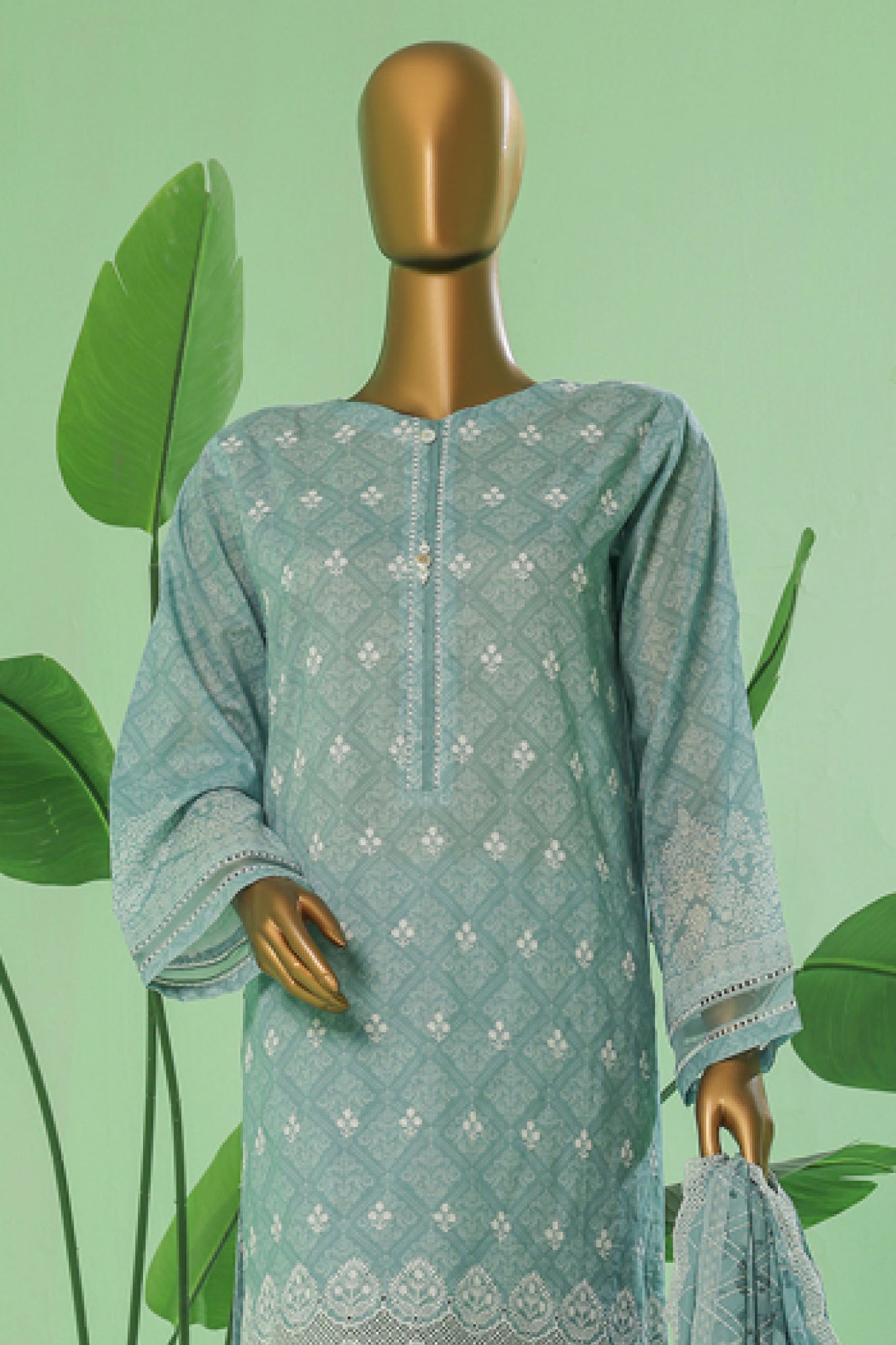 Printkari By HZ Stitched 3 Piece Prints Chikankari Vol-03 Collection'2025-PEC-058-Mint