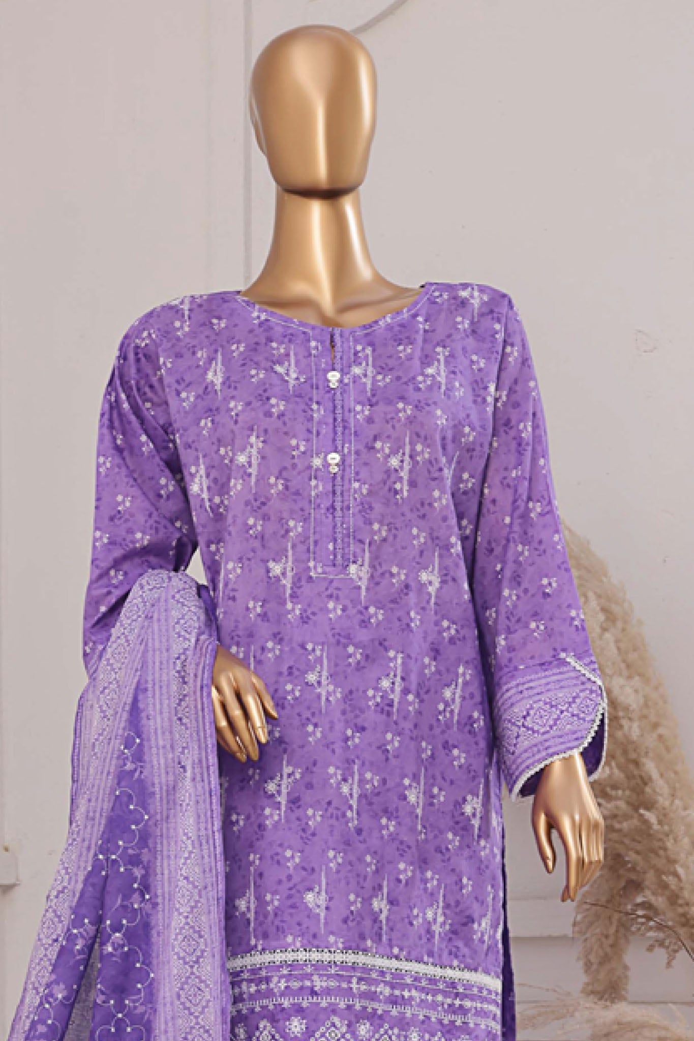 Printkari By HZ Stitched 3 Piece Emb Chikankari Vol-02 Collection'2025-PEC-202