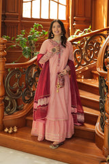 Omal By Komal Stitched 3 Piece Summer Collection'2025-Ailiya (Frock & Dupatta)