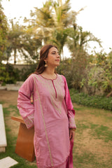 Omal By Komal Stitched 3 Piece Summer Collection'2025-Faria - 3pc