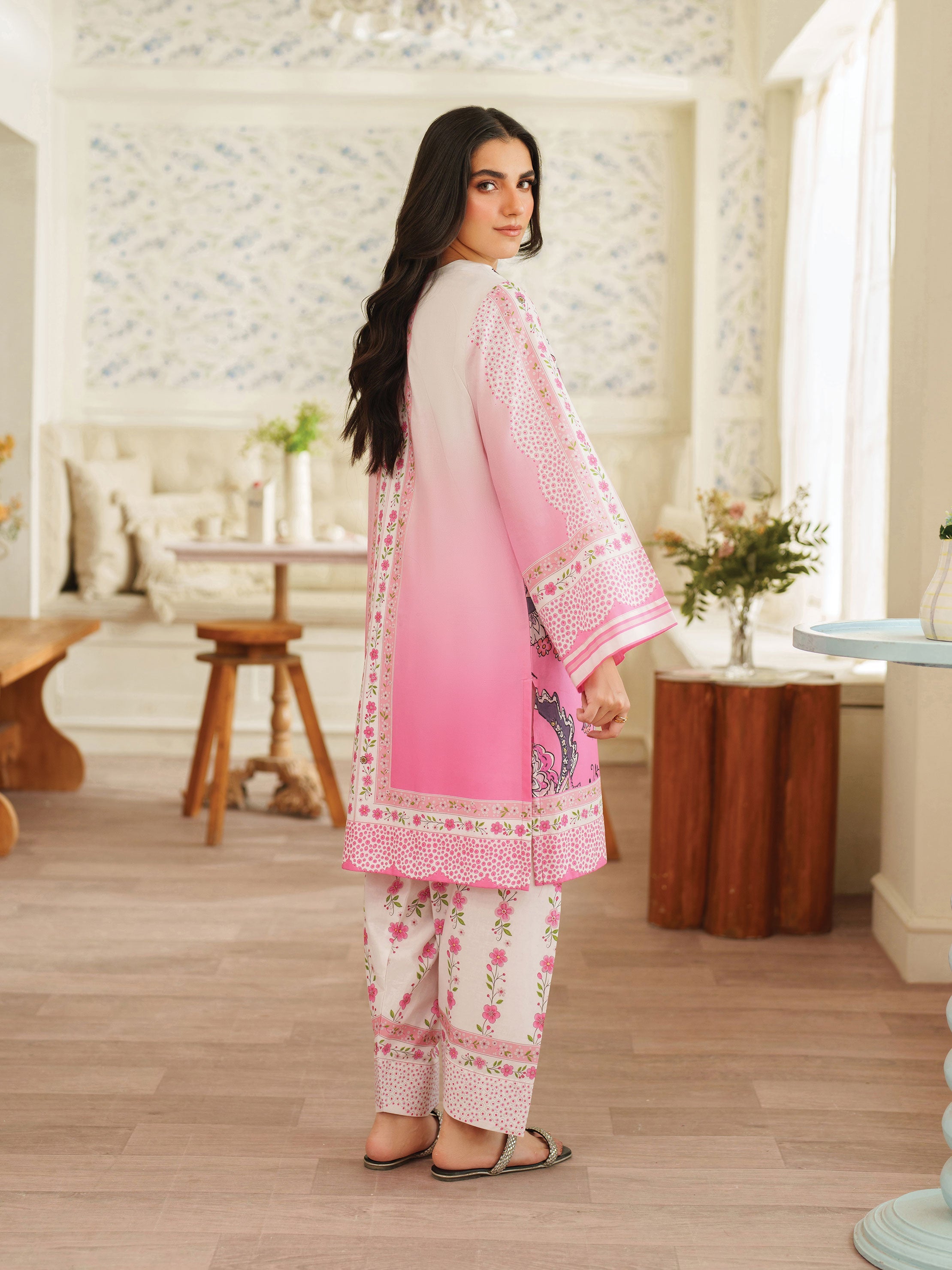 The Bloom Edit by Garnet Stitched 2 Piece Summer Collection'2025-Pink Dove