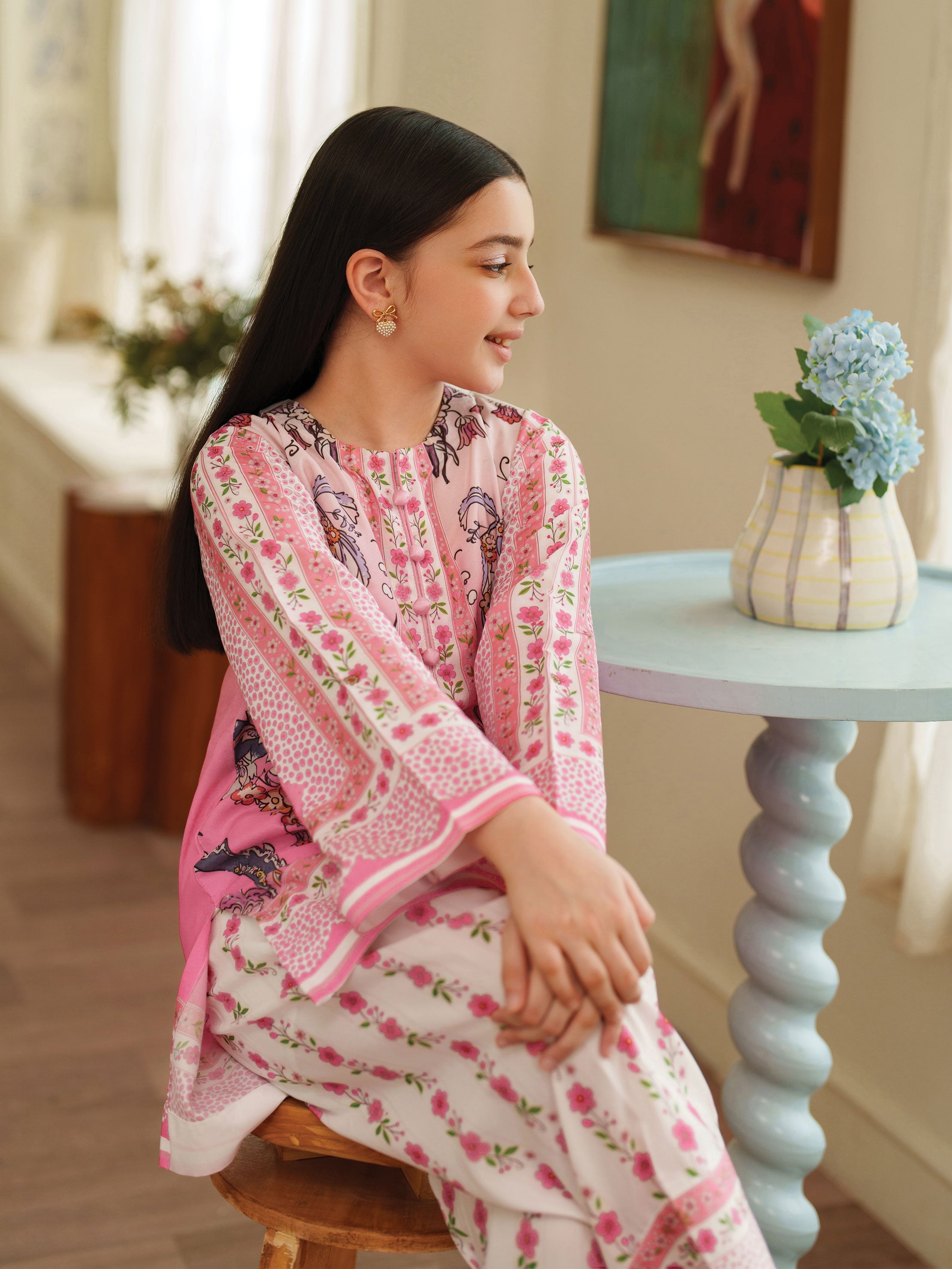 The Bloom Edit by Garnet Stitched 2 Piece Kids Summer Collection'2025-Pink Pearl
