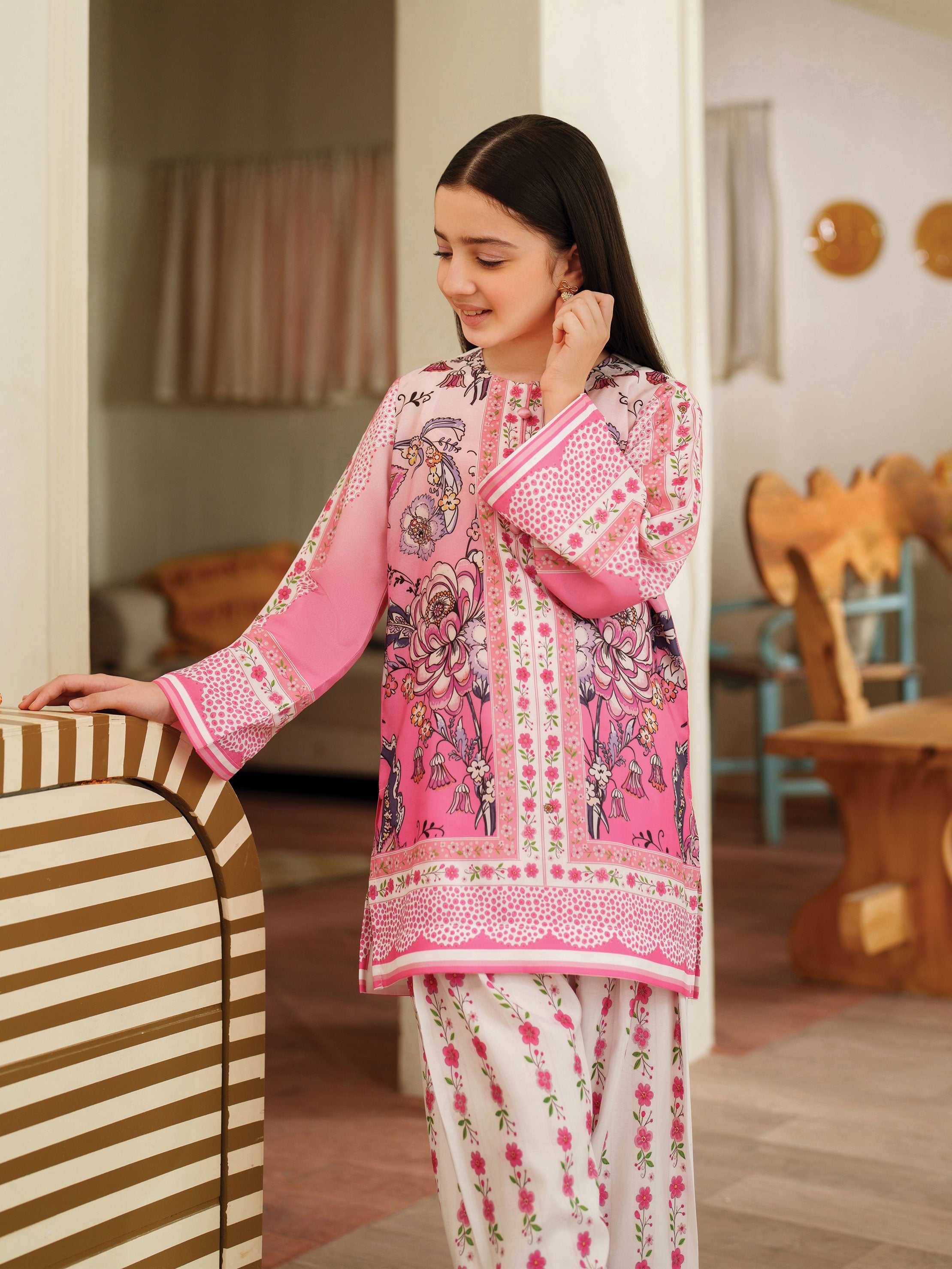 The Bloom Edit by Garnet Stitched 2 Piece Kids Summer Collection'2025-Pink Pearl
