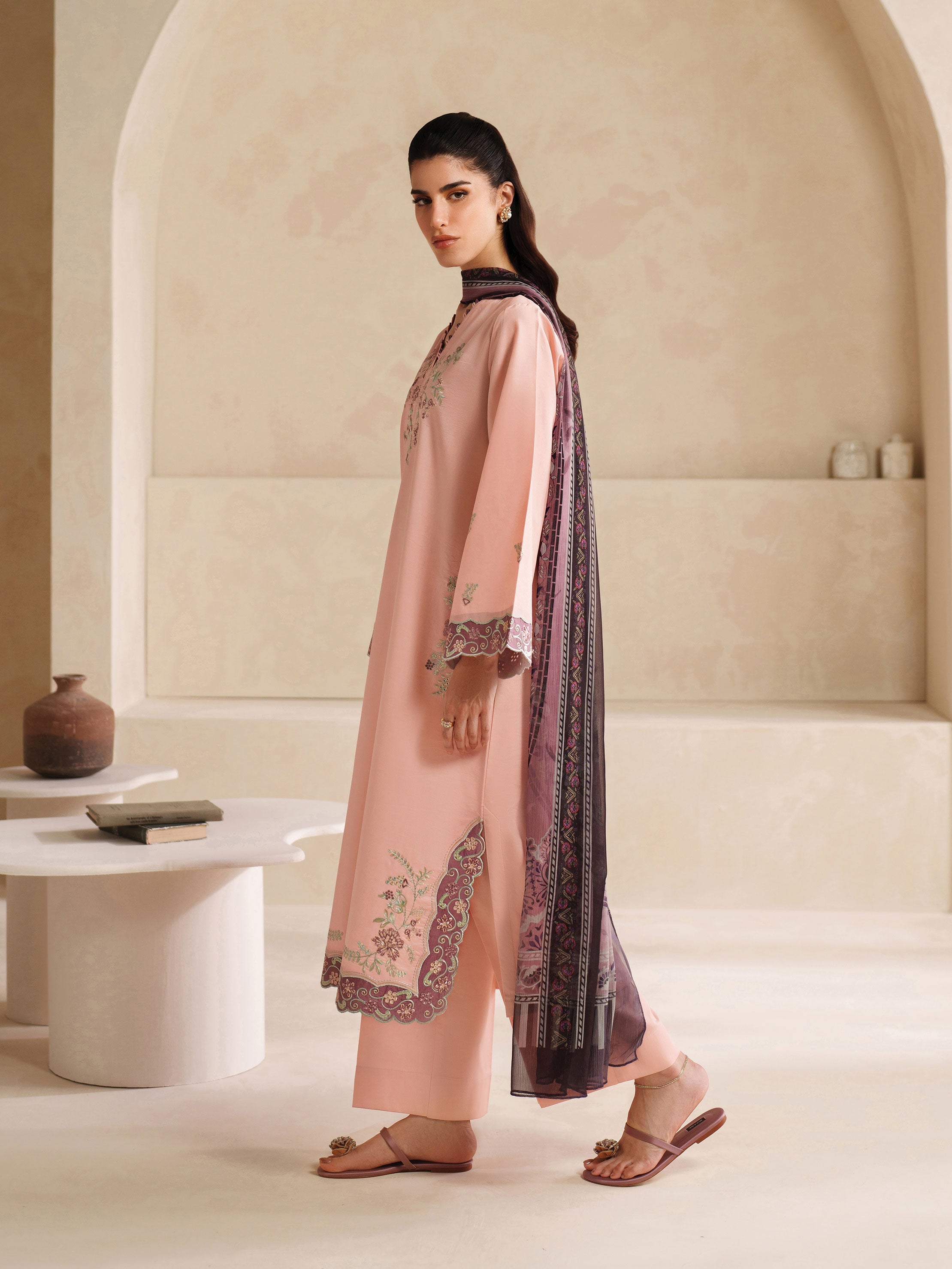 Ayra Solids by Garnet Stitched 3 Piece Collection'2025-Pinkspire