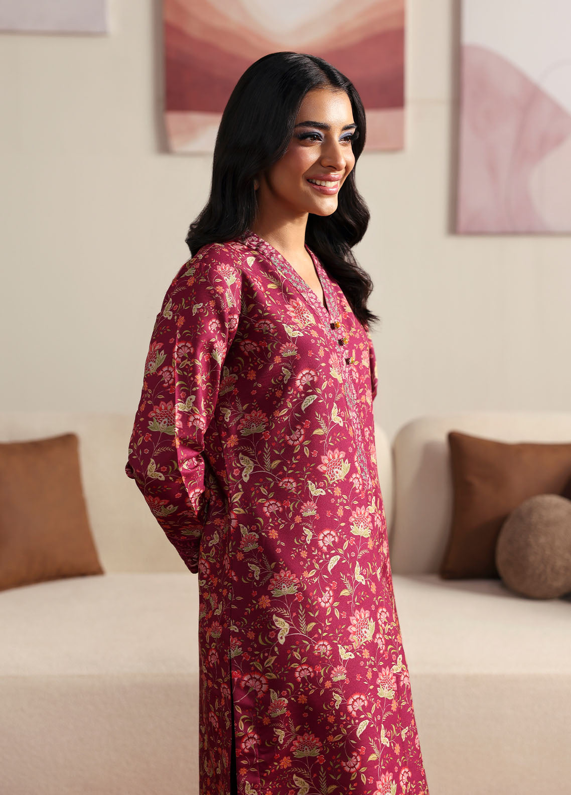 Gulaal Stitched 2 Piece Basic Lawn Collection'2025-Cerise